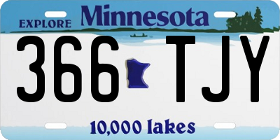 MN license plate 366TJY