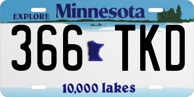 MN license plate 366TKD