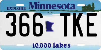 MN license plate 366TKE