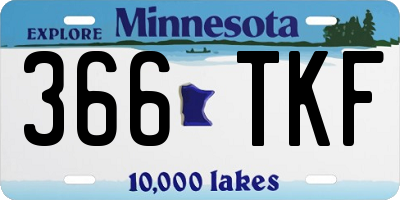 MN license plate 366TKF