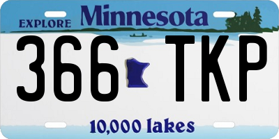 MN license plate 366TKP