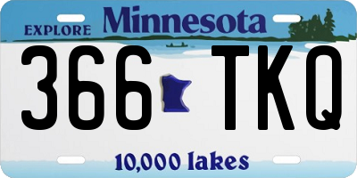 MN license plate 366TKQ