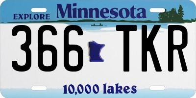 MN license plate 366TKR