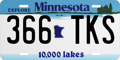 MN license plate 366TKS
