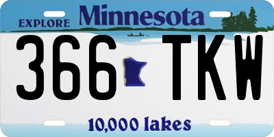 MN license plate 366TKW