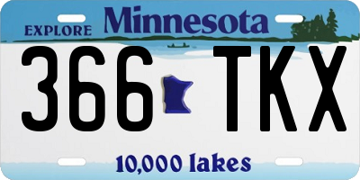 MN license plate 366TKX