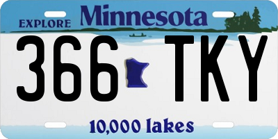 MN license plate 366TKY