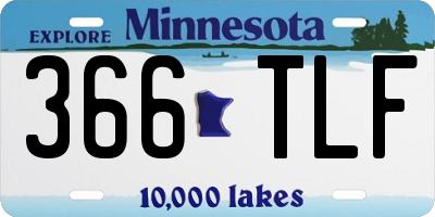 MN license plate 366TLF