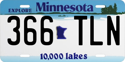 MN license plate 366TLN