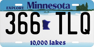 MN license plate 366TLQ