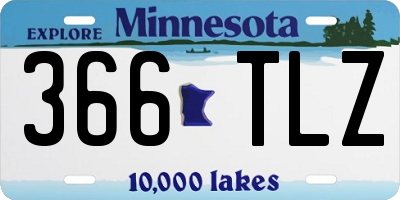 MN license plate 366TLZ