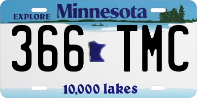 MN license plate 366TMC