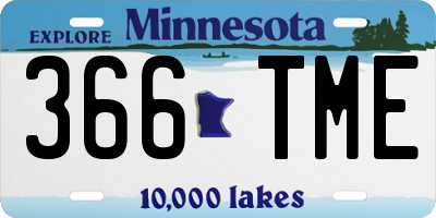 MN license plate 366TME