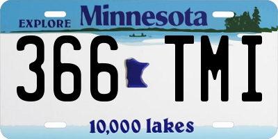 MN license plate 366TMI