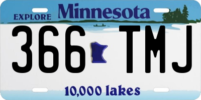 MN license plate 366TMJ
