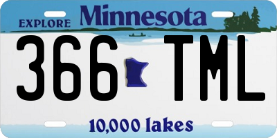 MN license plate 366TML