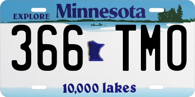 MN license plate 366TMO