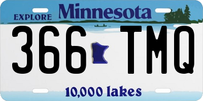 MN license plate 366TMQ
