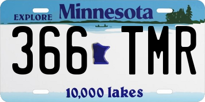 MN license plate 366TMR