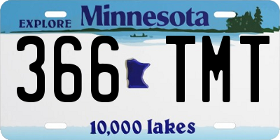 MN license plate 366TMT
