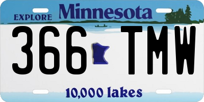 MN license plate 366TMW