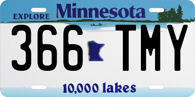 MN license plate 366TMY