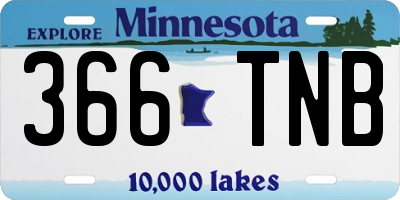 MN license plate 366TNB