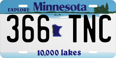 MN license plate 366TNC