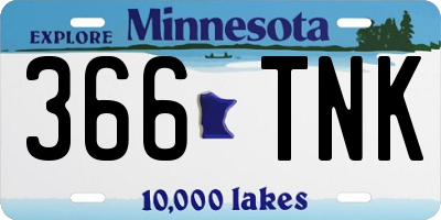 MN license plate 366TNK