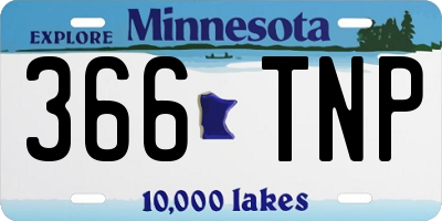 MN license plate 366TNP