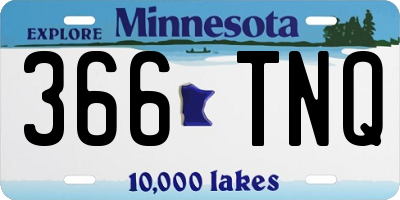 MN license plate 366TNQ