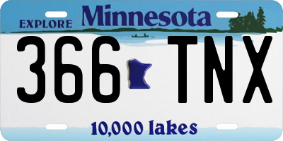 MN license plate 366TNX