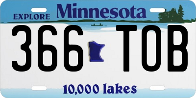 MN license plate 366TOB