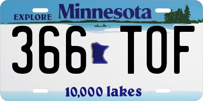 MN license plate 366TOF