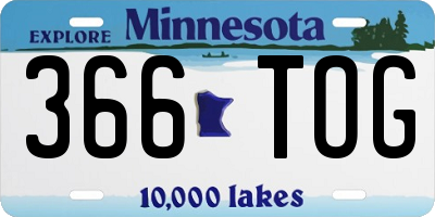 MN license plate 366TOG