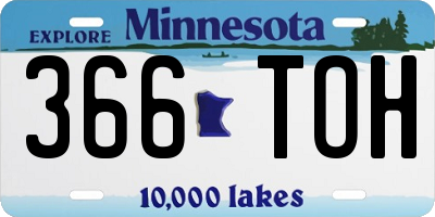 MN license plate 366TOH