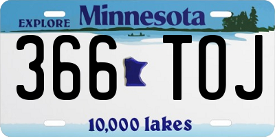 MN license plate 366TOJ