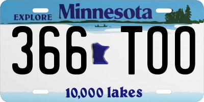 MN license plate 366TOO