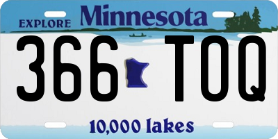 MN license plate 366TOQ
