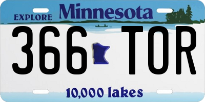 MN license plate 366TOR