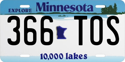 MN license plate 366TOS