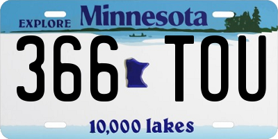 MN license plate 366TOU