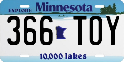 MN license plate 366TOY