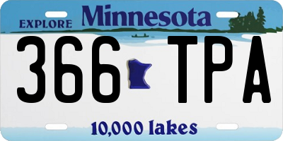 MN license plate 366TPA