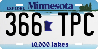 MN license plate 366TPC