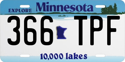 MN license plate 366TPF