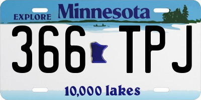 MN license plate 366TPJ