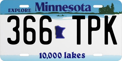 MN license plate 366TPK