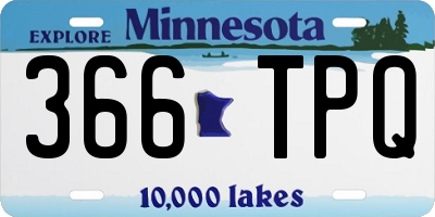 MN license plate 366TPQ