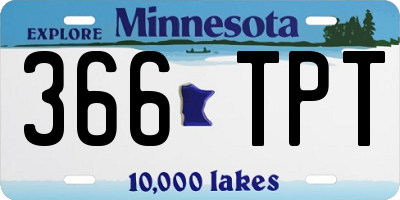 MN license plate 366TPT
